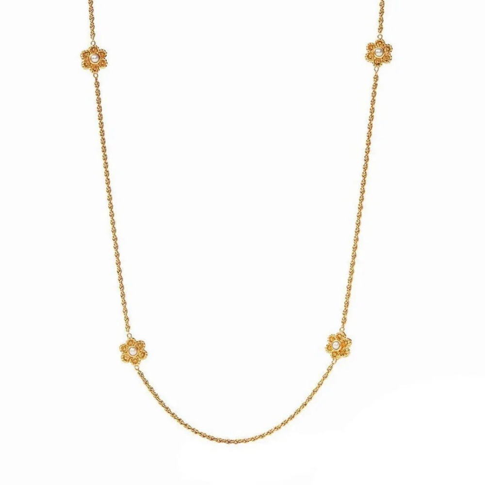 Julie Vos Colette Pearl Station Necklace
